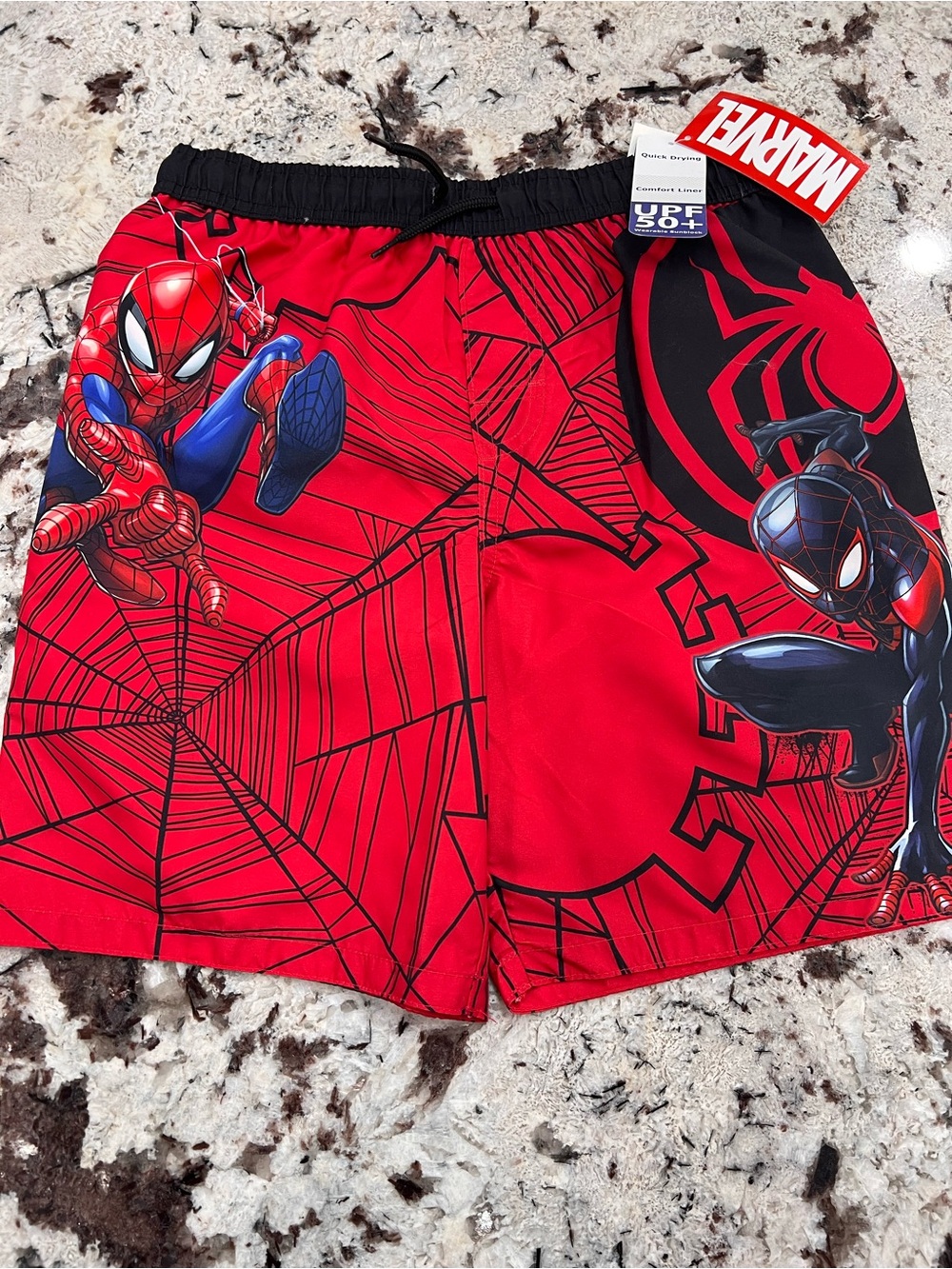 Marvel Spider-Man Red and Black Swim Shorts